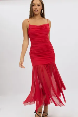 Pure Core Night Charm Red Bodycon Dress Singlet Maxi