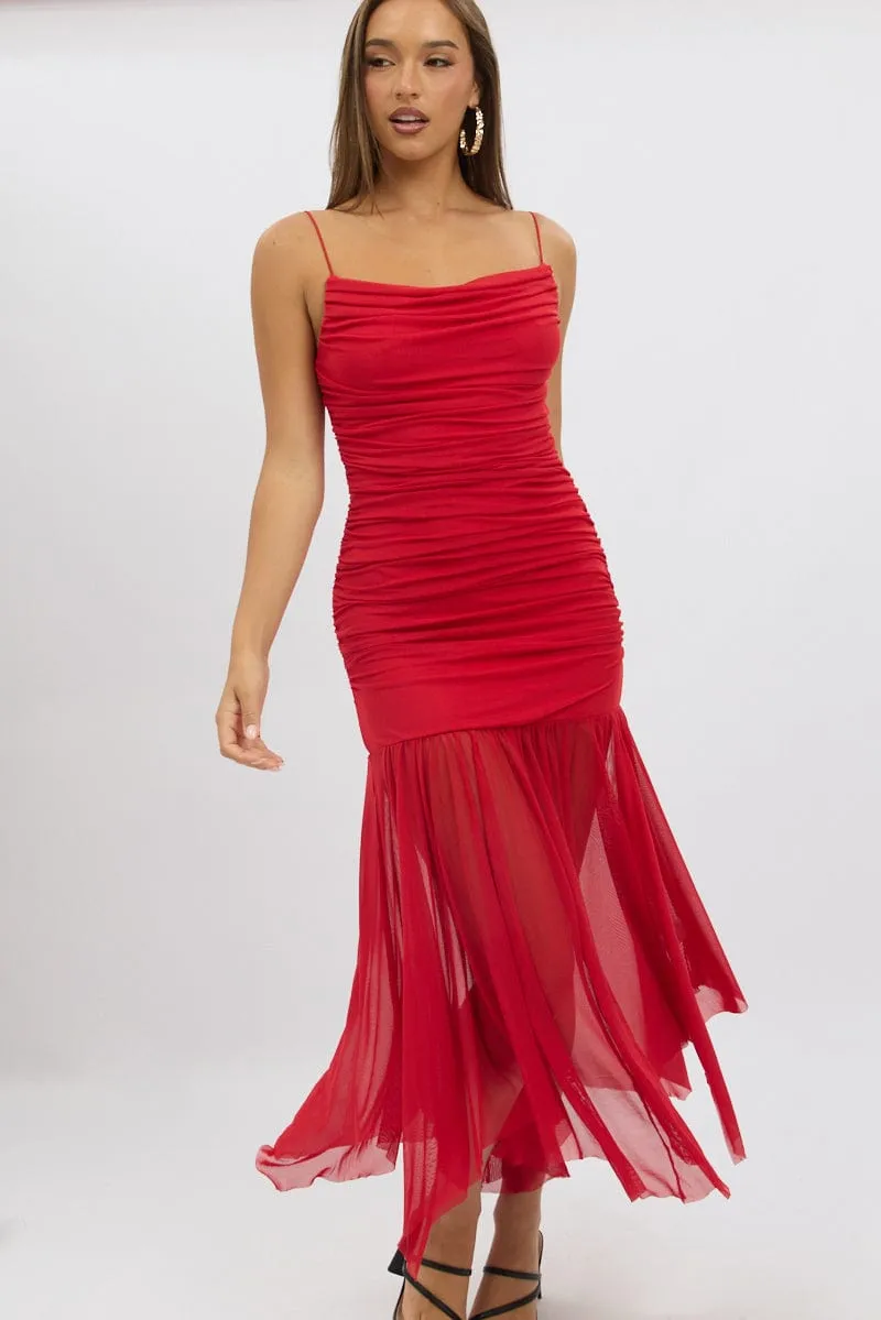 Pure Core Night Charm Red Bodycon Dress Singlet Maxi