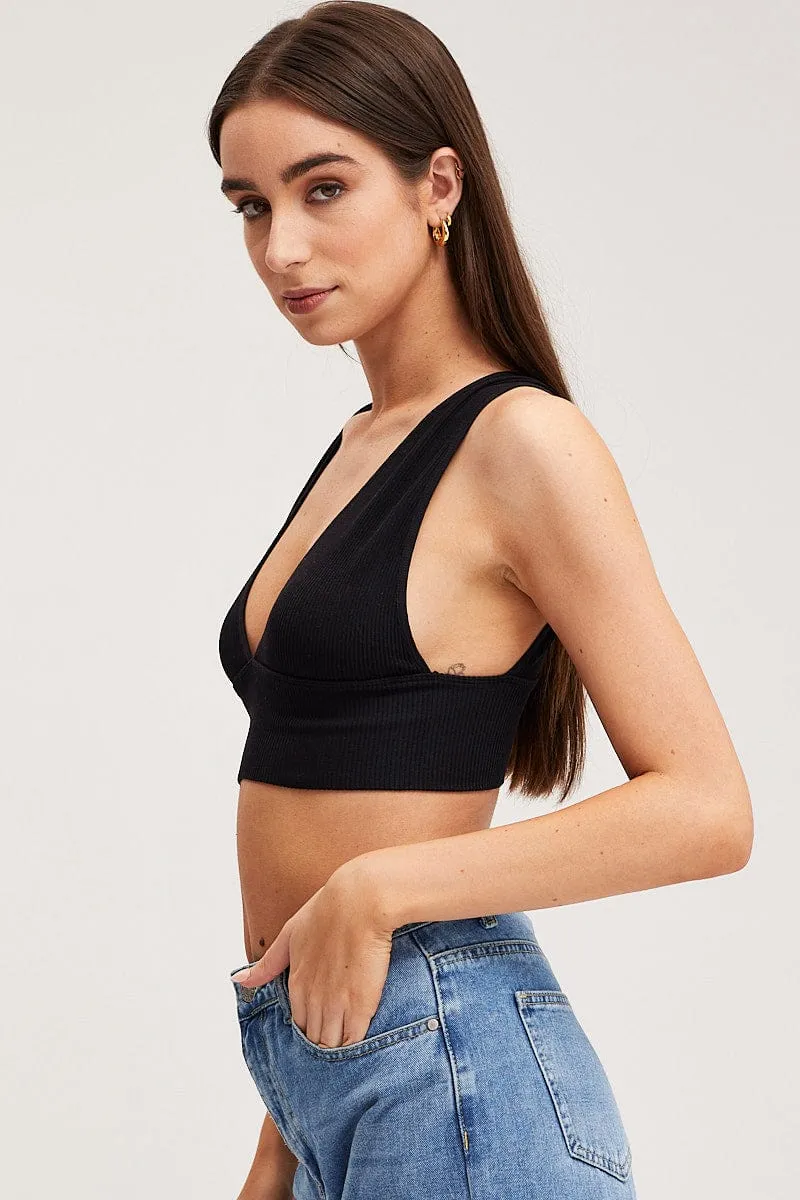 Focus Mood Black Tank Top Sleeveless Seamless