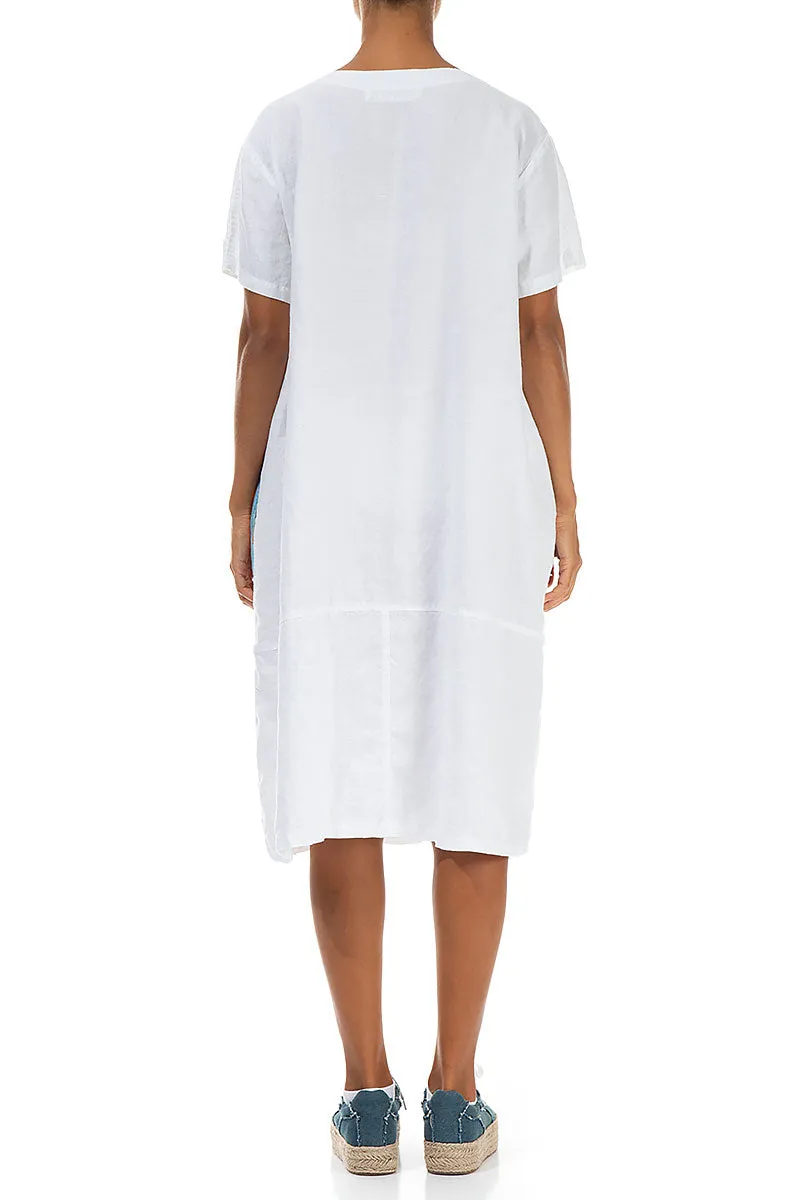 Artmaze Insert White Linen Dress HighElasticity Fiber Smile Glow