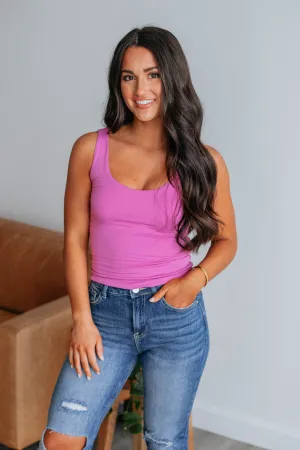 Lightweight Performance Reinforced Side Seams Delta Basic Tank - Orchid