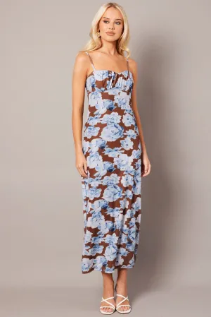 Multi Floral Bodycon Dress Singlet Midi QuickReleaseClosure
