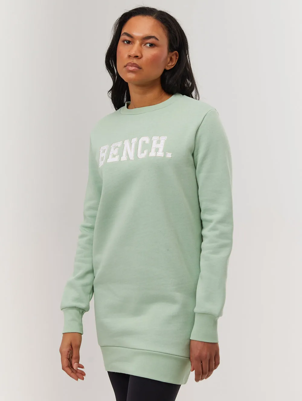 EcoFriendlyDye Urlenne Collegiate Logo Crew Neck Sweatshirt Dress