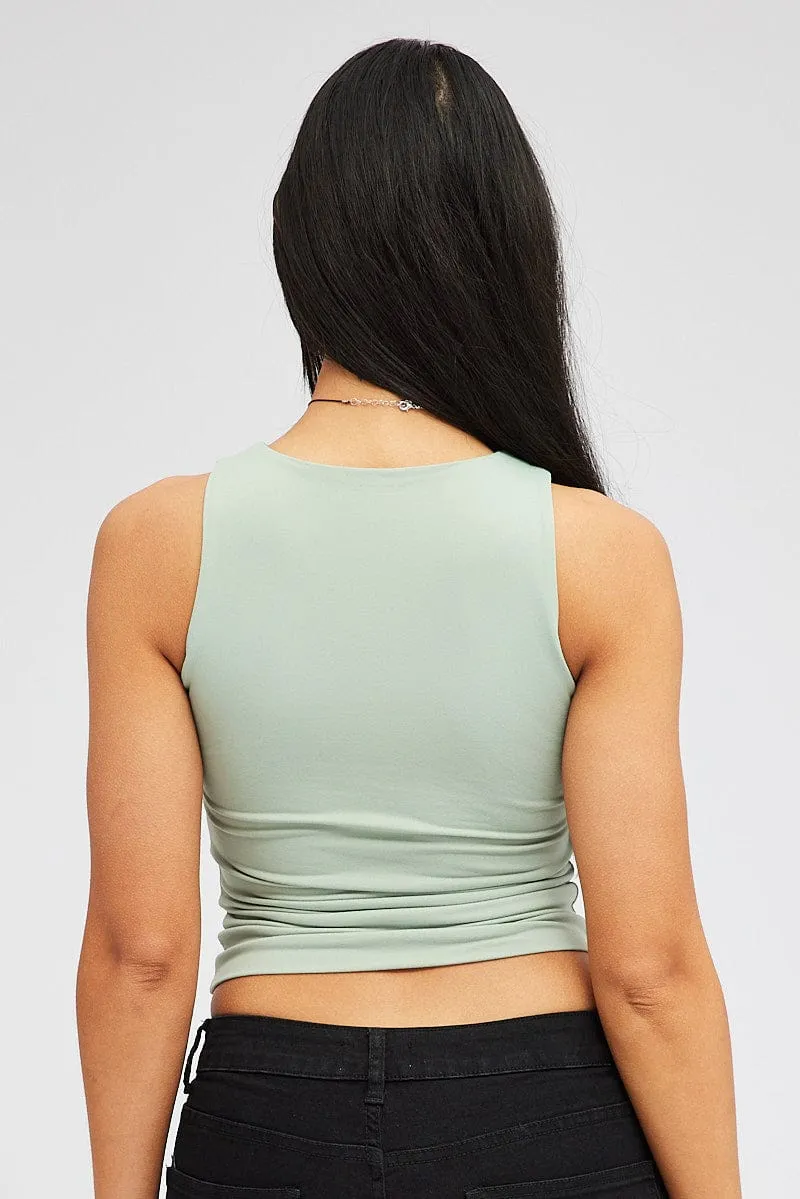 Reinforced Knees Professional Wear Green Supersoft Tank Sleeveless