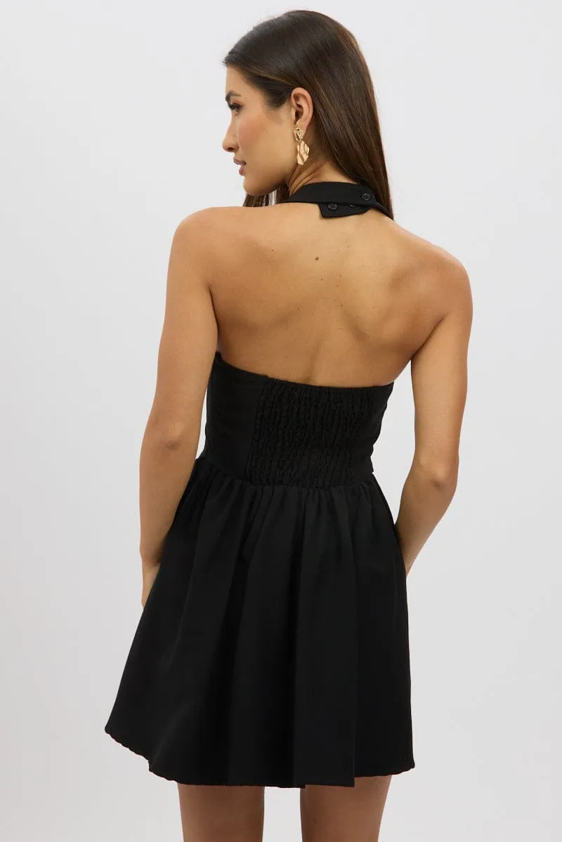 Chic Look Black Halter Neck Mini Dress