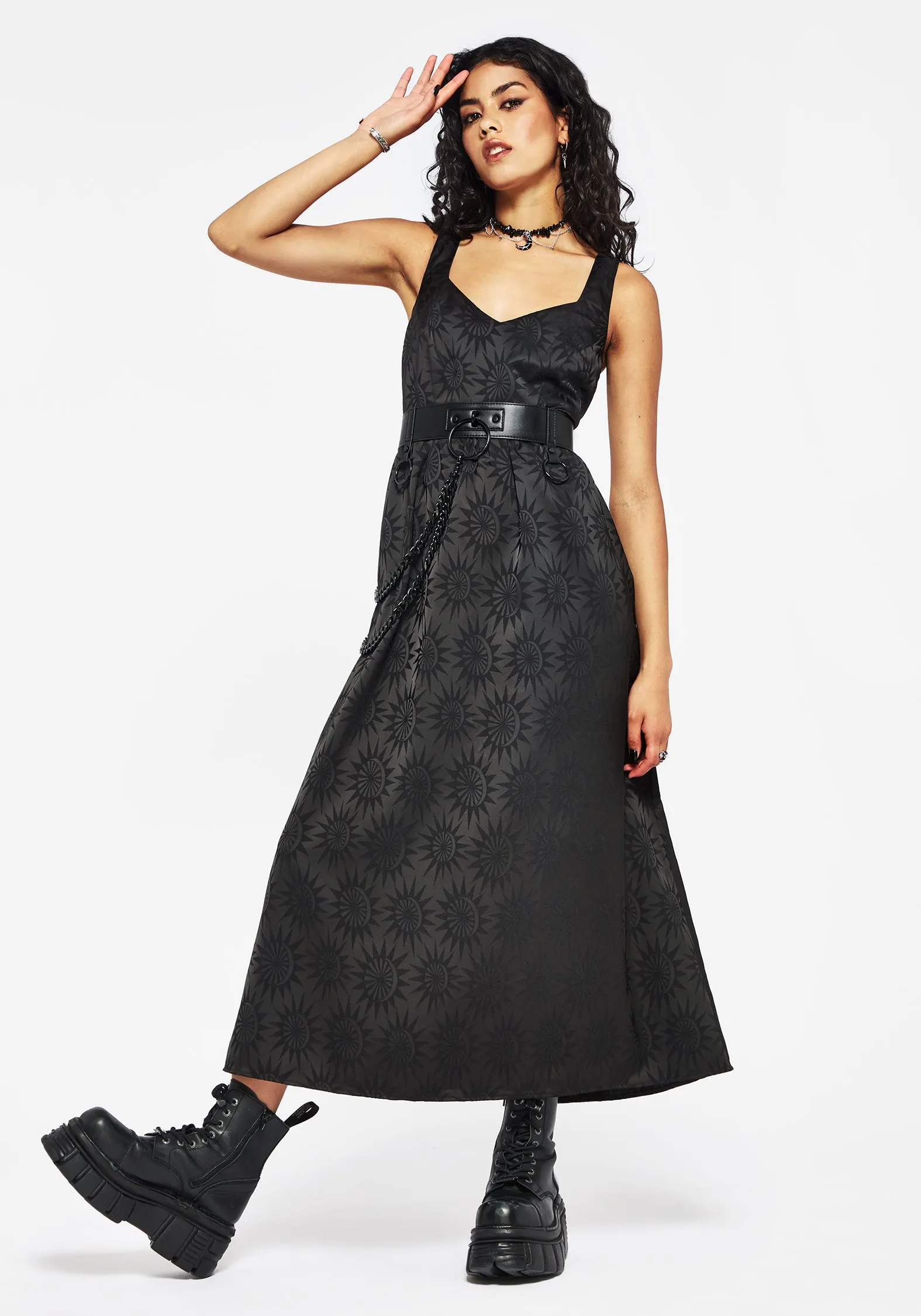 Semine Celestial Printed Cami Midi Dress Busy Mom Sleek And Stylish