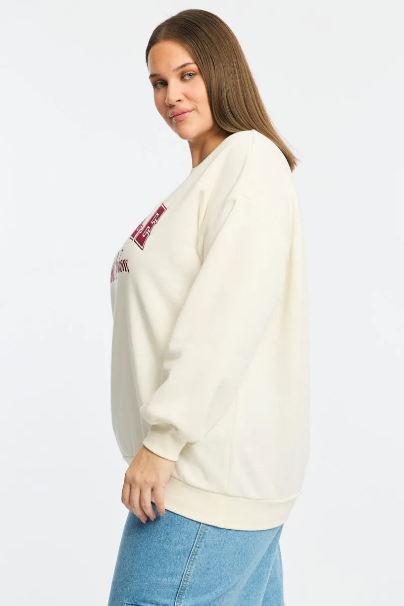 White Sweatshirt Long Sleeve Quick-Dry Tech