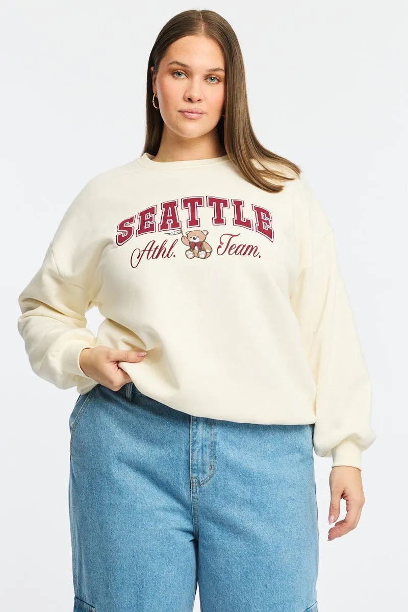 White Sweatshirt Long Sleeve product shipping