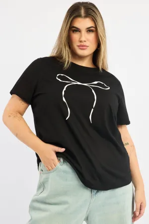 All-Day Comfort Wear Black Graphic T-shirt Short Sleeve