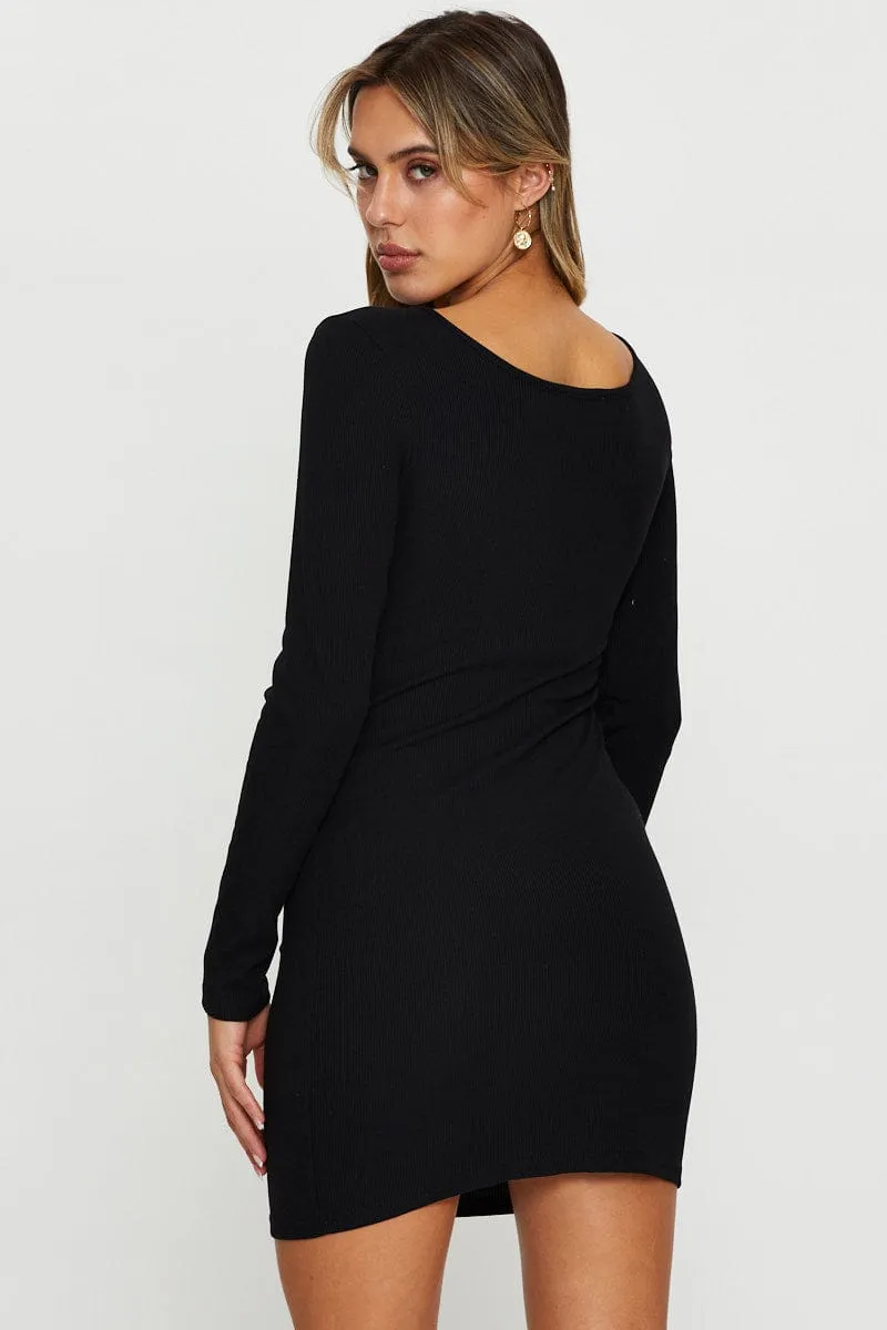 Shine Light Black Cut Out Detail Mini Dress