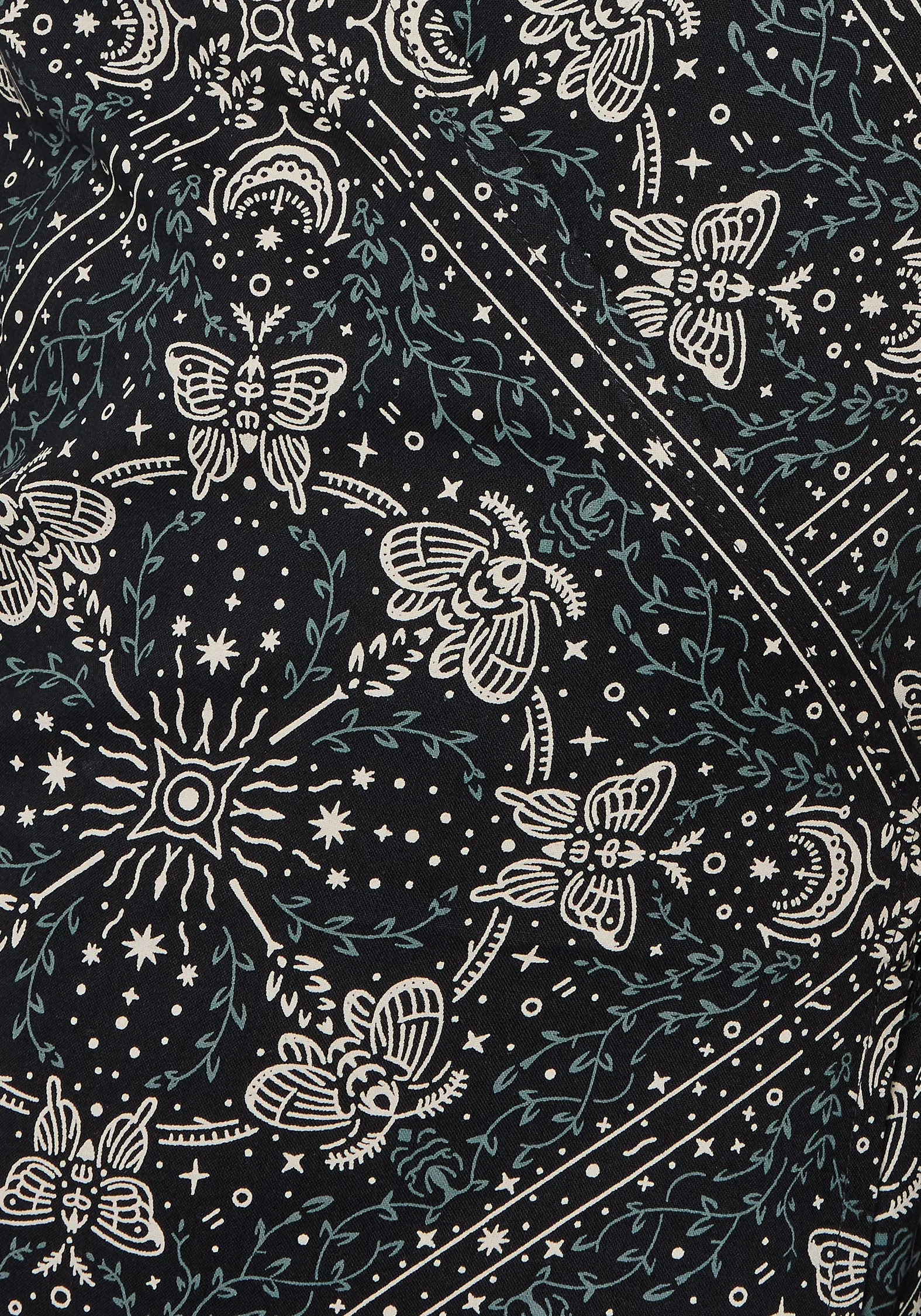 Poem Moth Print Wrap Midi Dress Flattering Fit