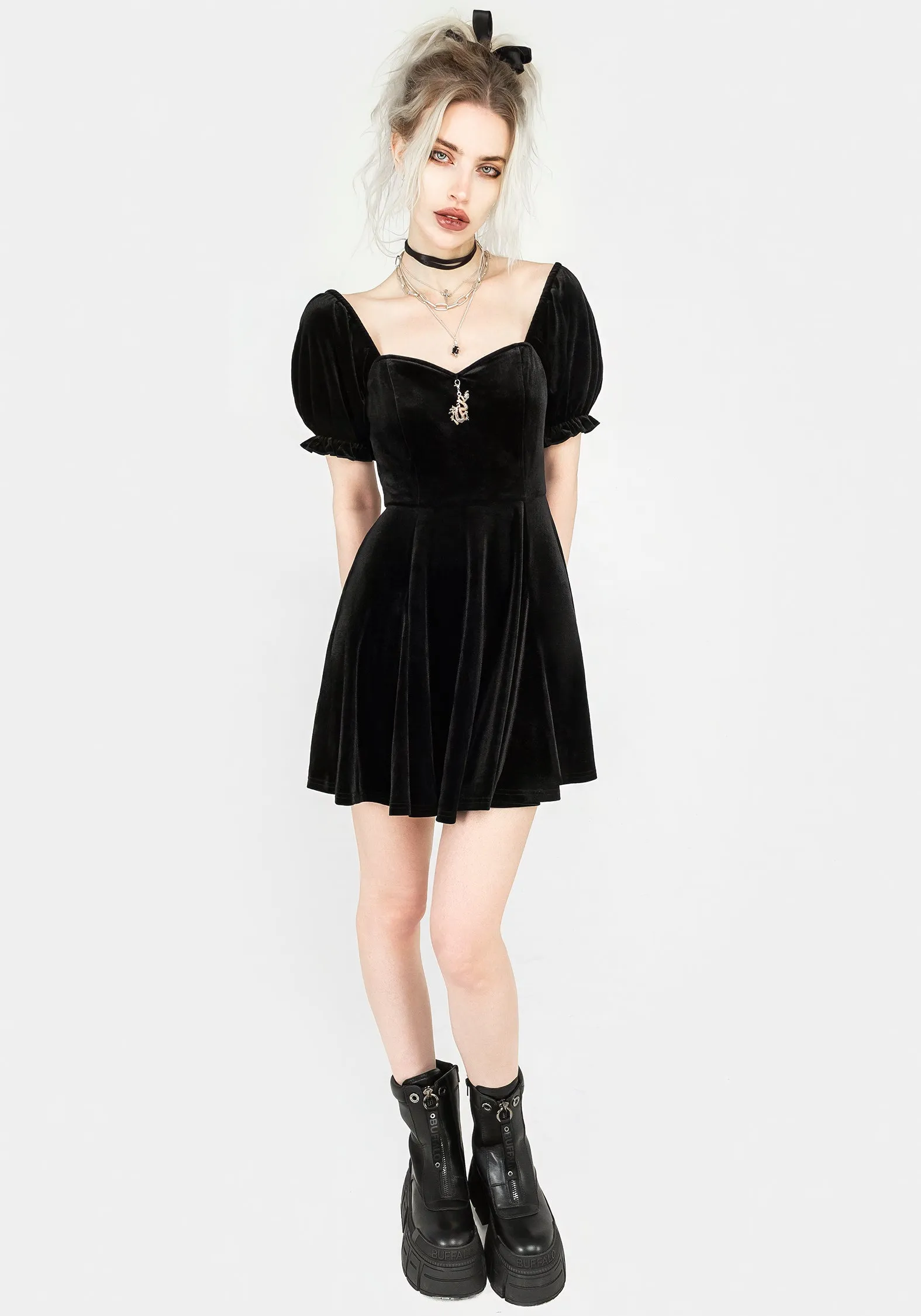 Drakon Velour Corset Mini Dress Modern Muse Cozy Design