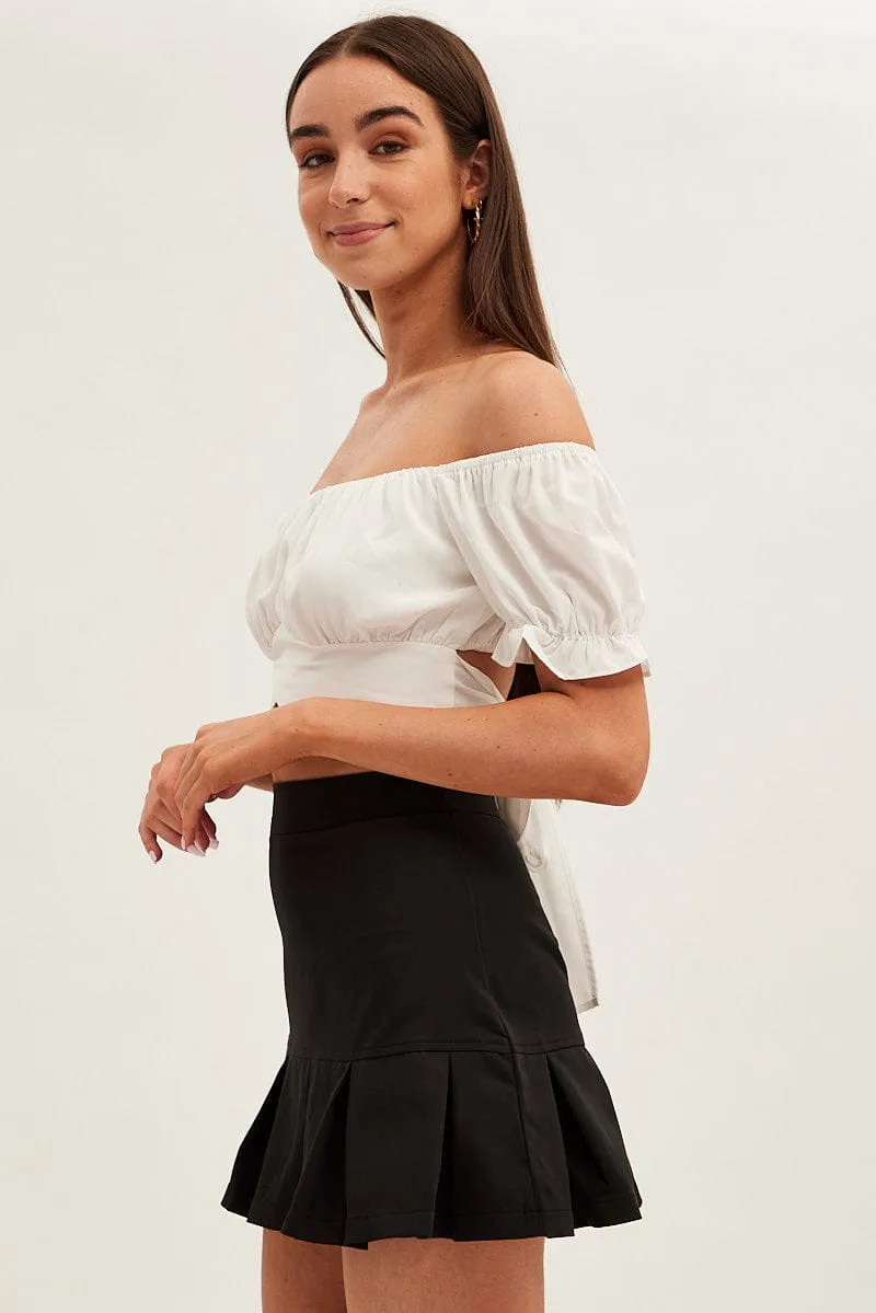 Thermal Regulating Everyday Comfort Black Tennis Skirt