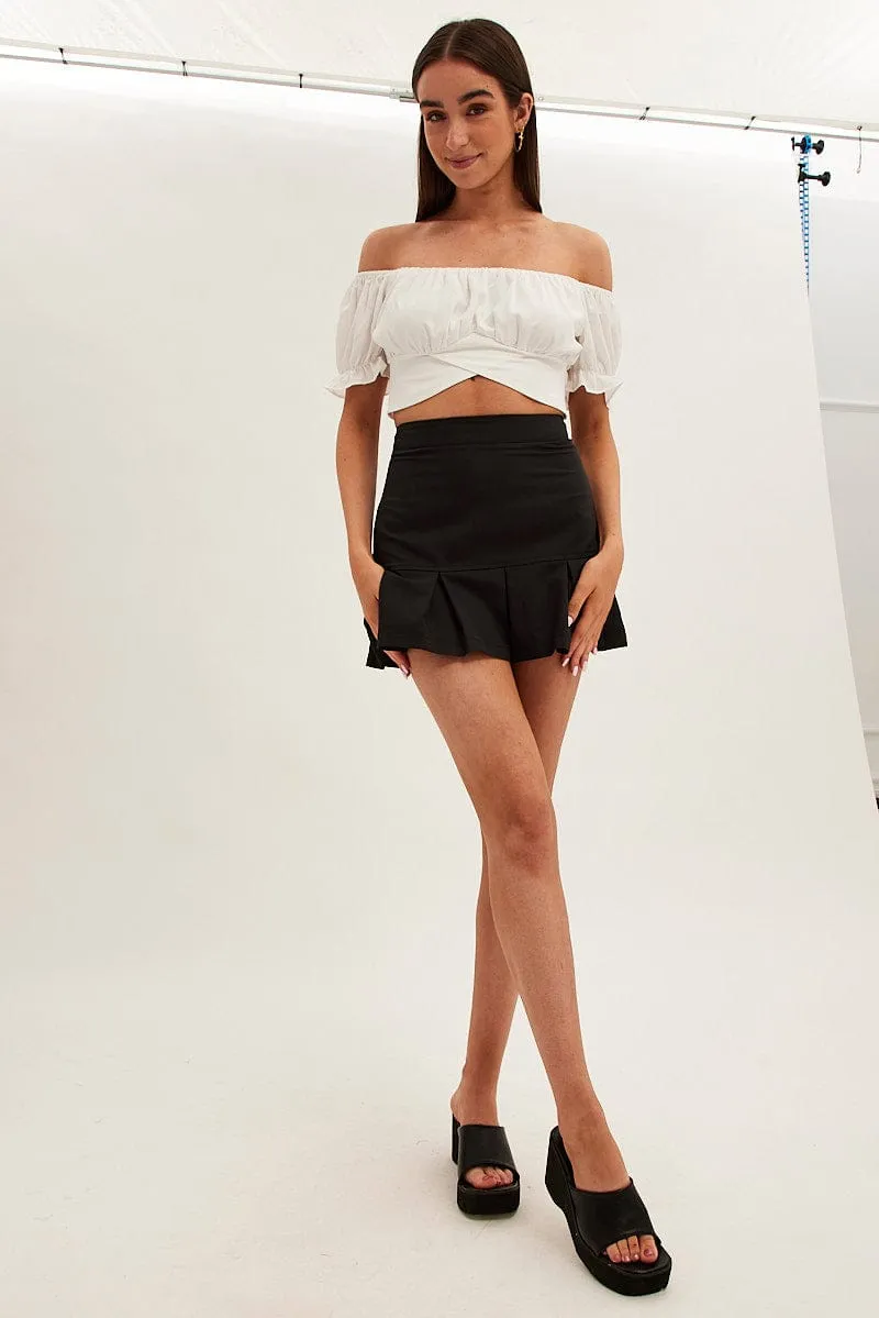 Black Tennis Skirt Thermoregulating Fabric Easy Vibe