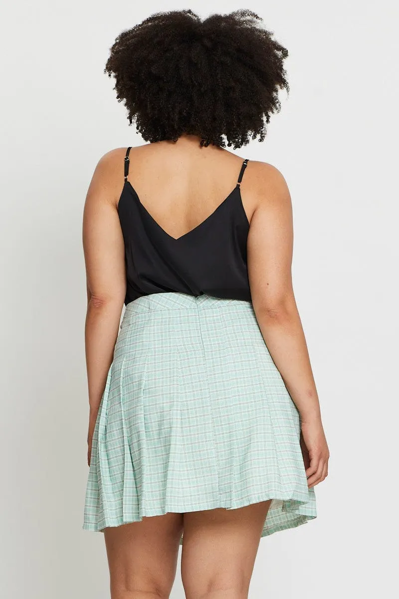 Gentle Comfort Check Mini Tennis Skirt Pleated