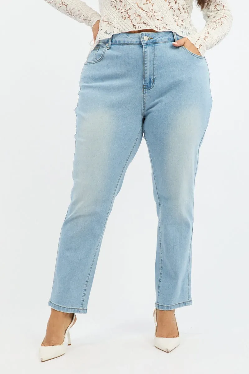 Denim Mom Jeans High Rise City Walk Comfy Weekend Getaway
