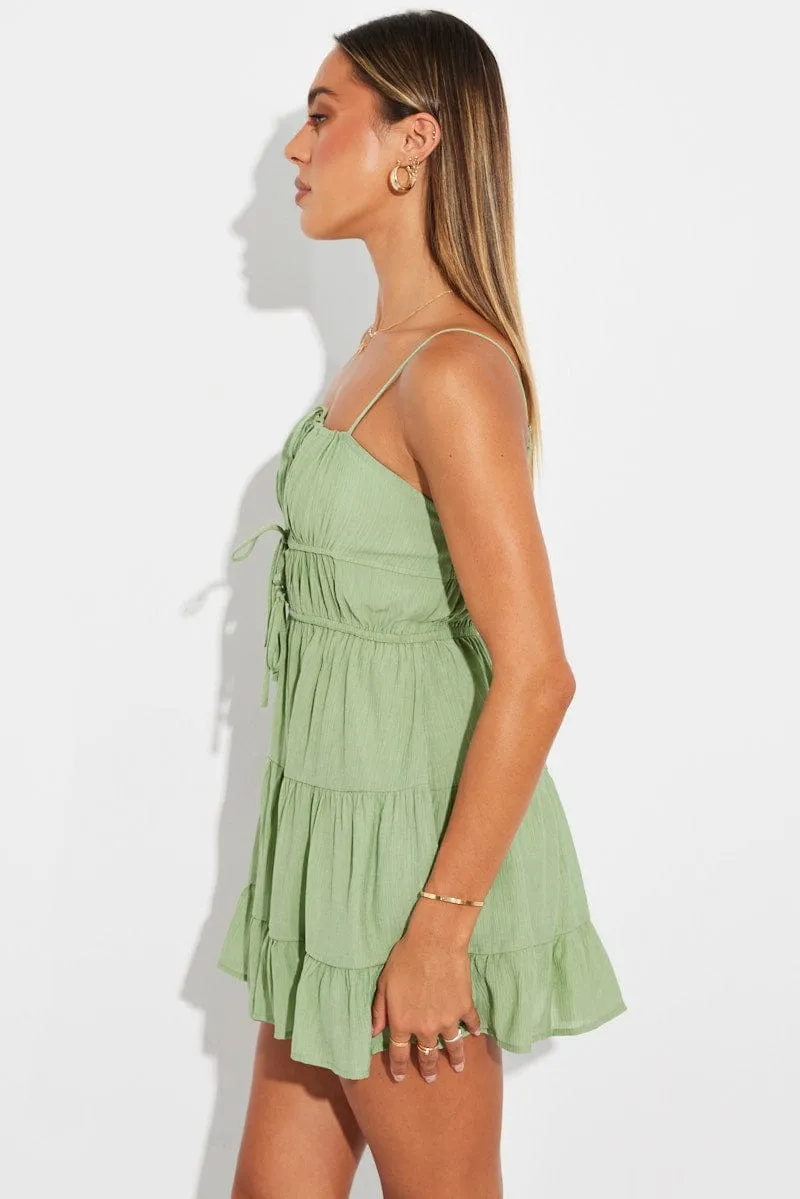 Weather Guard Hope Fit Green Fit And Flare Dress Strappy