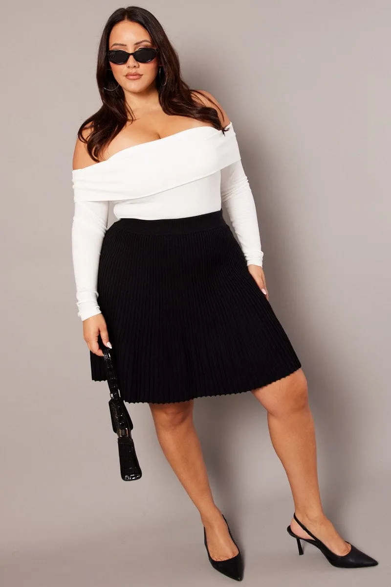 Easy Outfit Functional Look Black Knit Mini Skirt