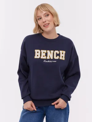 Ercie Collegiate Crew Neck - Blue WrinkleResistantClothing Soft Knit