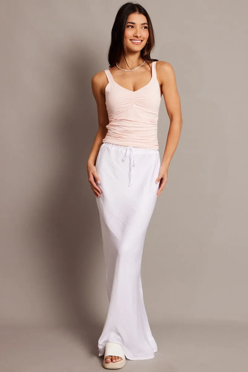Pink Sleeveless Tank Square V-neck MultiPocket System