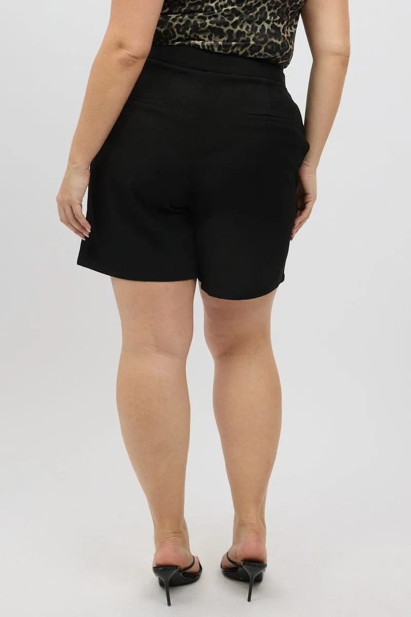 Graceful Design Black Tailored Longline Shorts