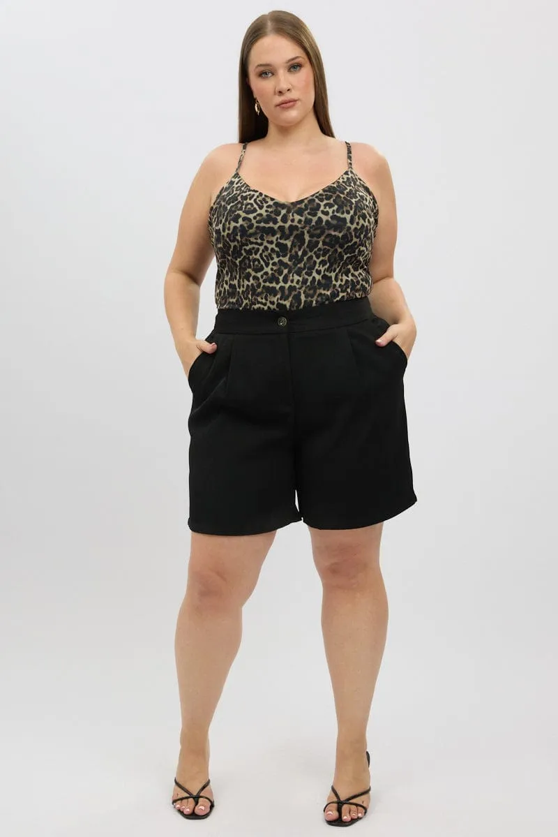 Global Edge Black Tailored Longline Shorts