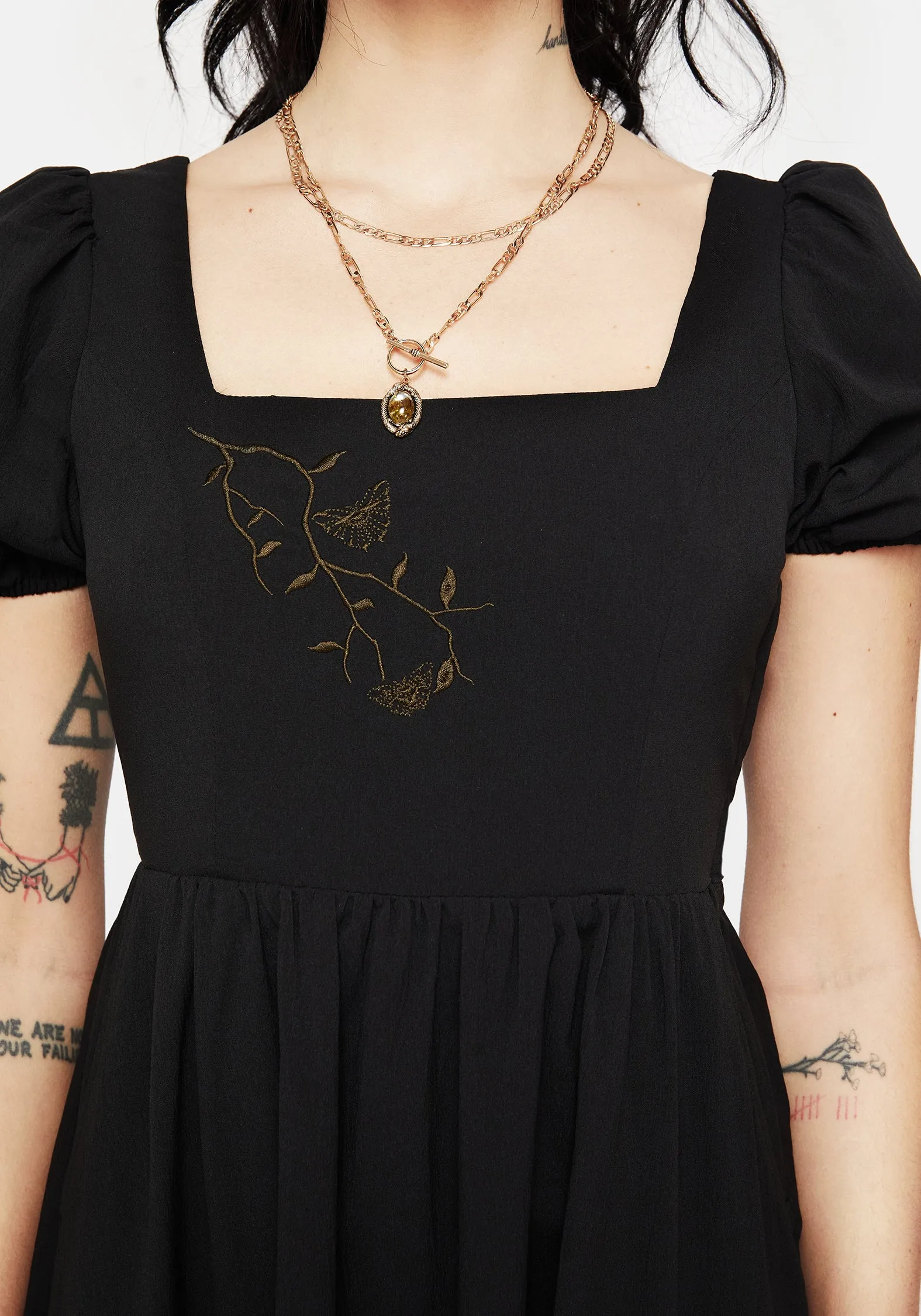 casual outing Cressida Moth Embroidered Midi Dress
