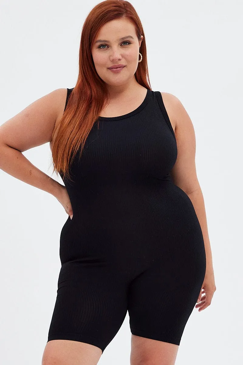 MoistureControlClothing Fresh Ease Black Unitard Seamless Activewear