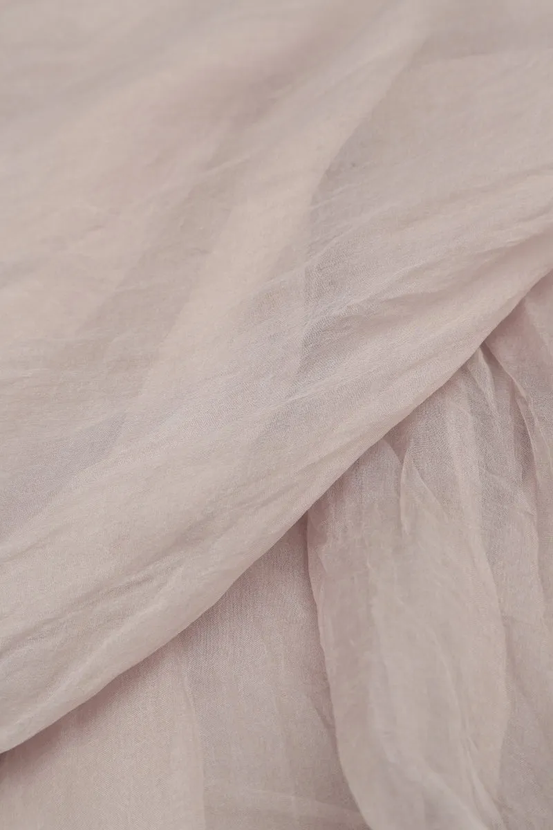 Effortless Fashion Wonder Fit Flowy Greige Silk Chiffon Dress