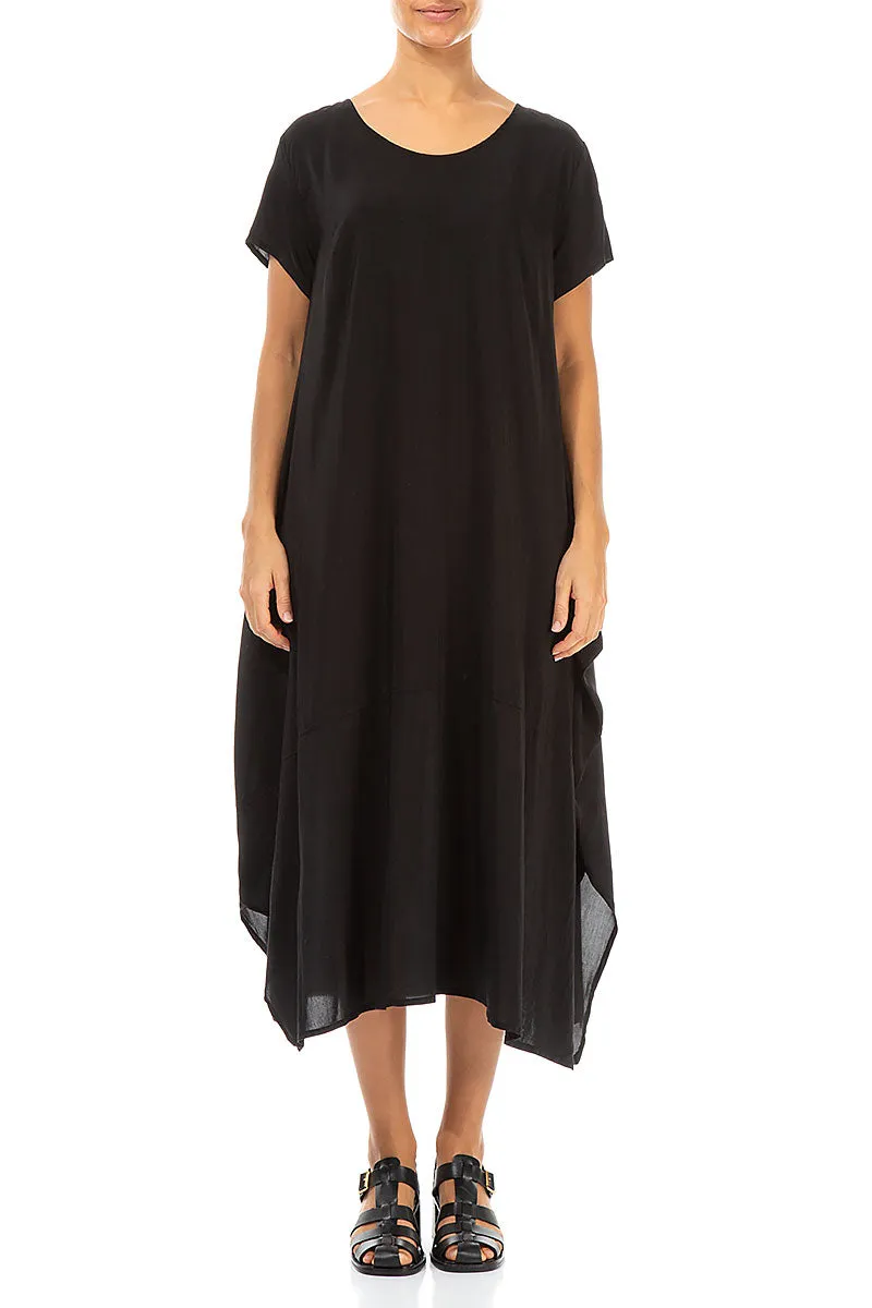 Single Pocket Black Silk Bamboo Dress City Beat