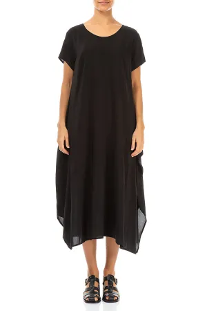 Single Pocket Black Silk Bamboo Dress City Beat