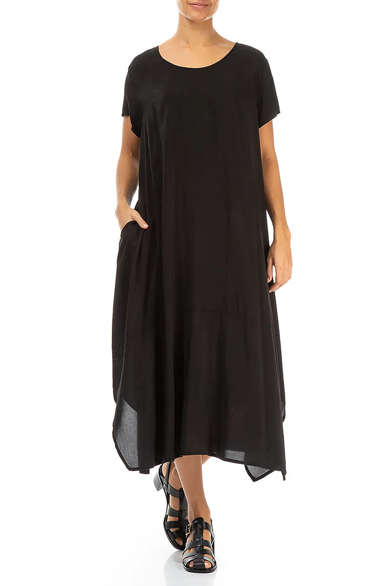 Outdoor Shirt Single Pocket Black Silk Bamboo Dress