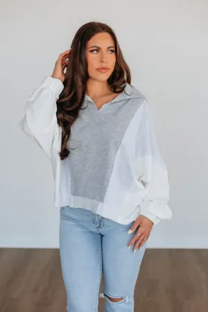 Vanya Oversized Pullover - Heather Grey Mix QuickReleaseFastenings Shine Mood