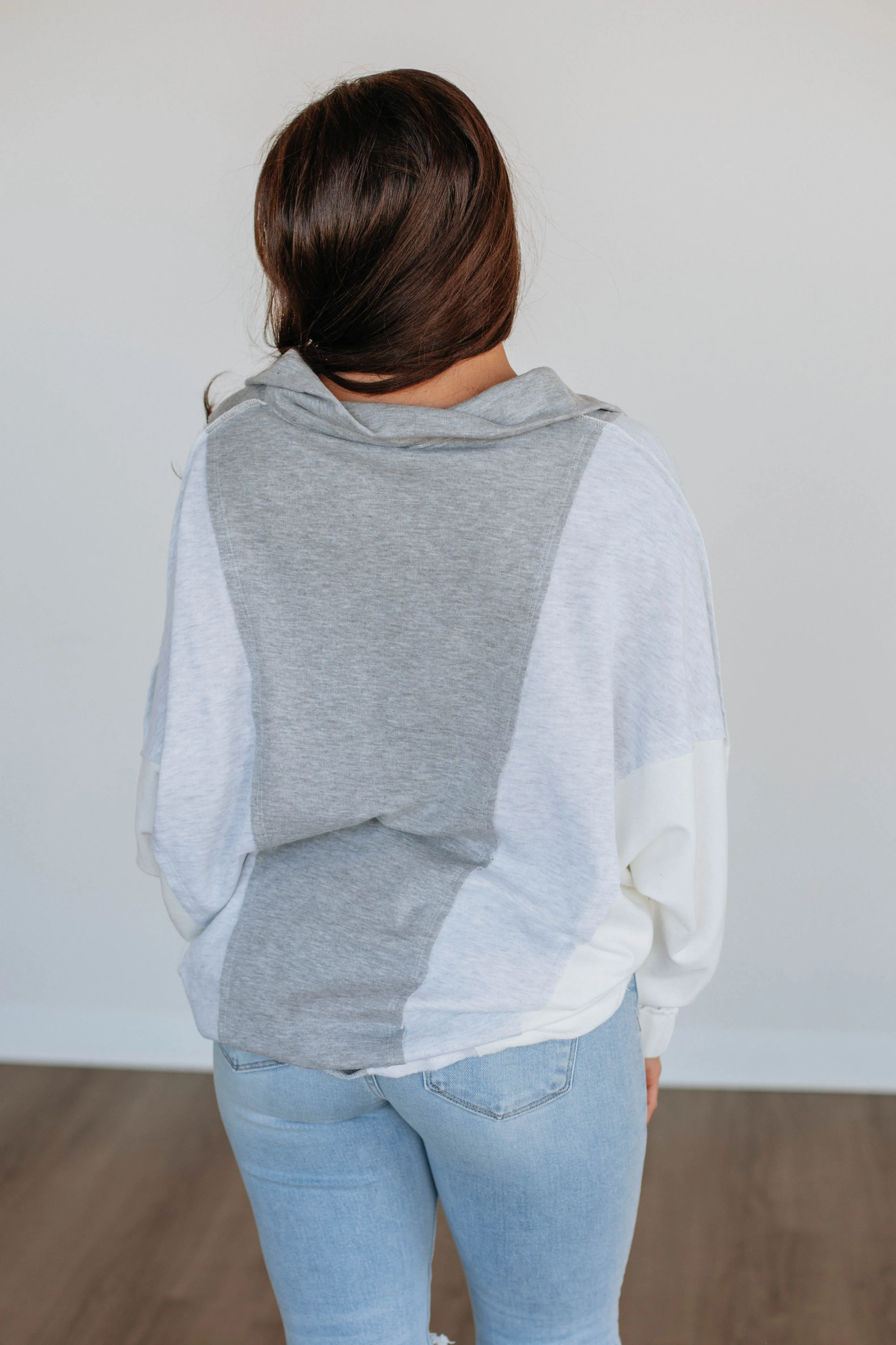 Vanya Oversized Pullover - Heather Grey Mix Flexible Joints HighCollar Style