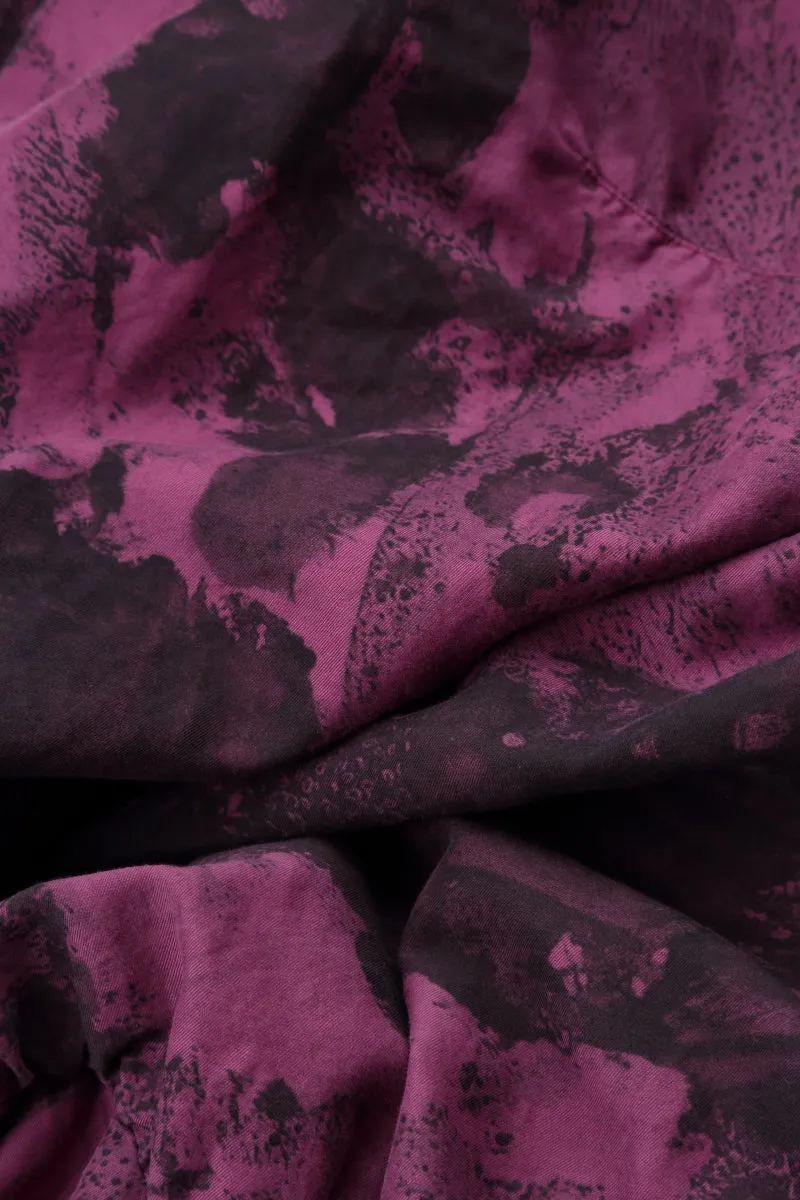 Sleeveless Draped Magenta Alabaster Silk Cotton Dress WrinkleResistantFabric Spanish Glow
