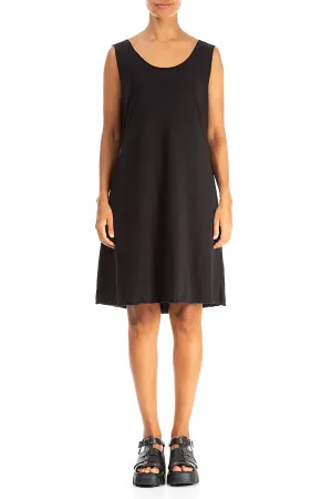 Sleeveless Mini Black Cotton Dress Earth Glow CompressionFreeCuffs