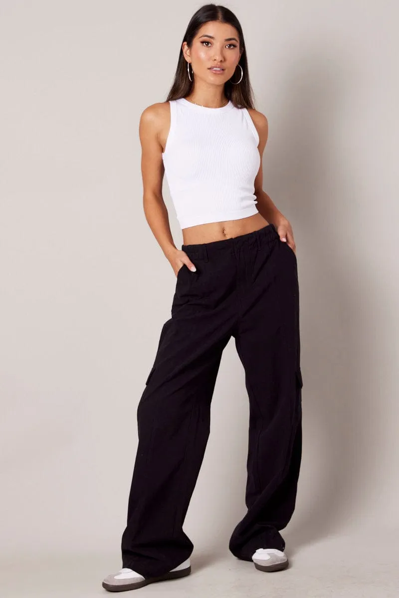 QuickEvaporation SustainableBlend White Tank Top Crew Neck Seamless