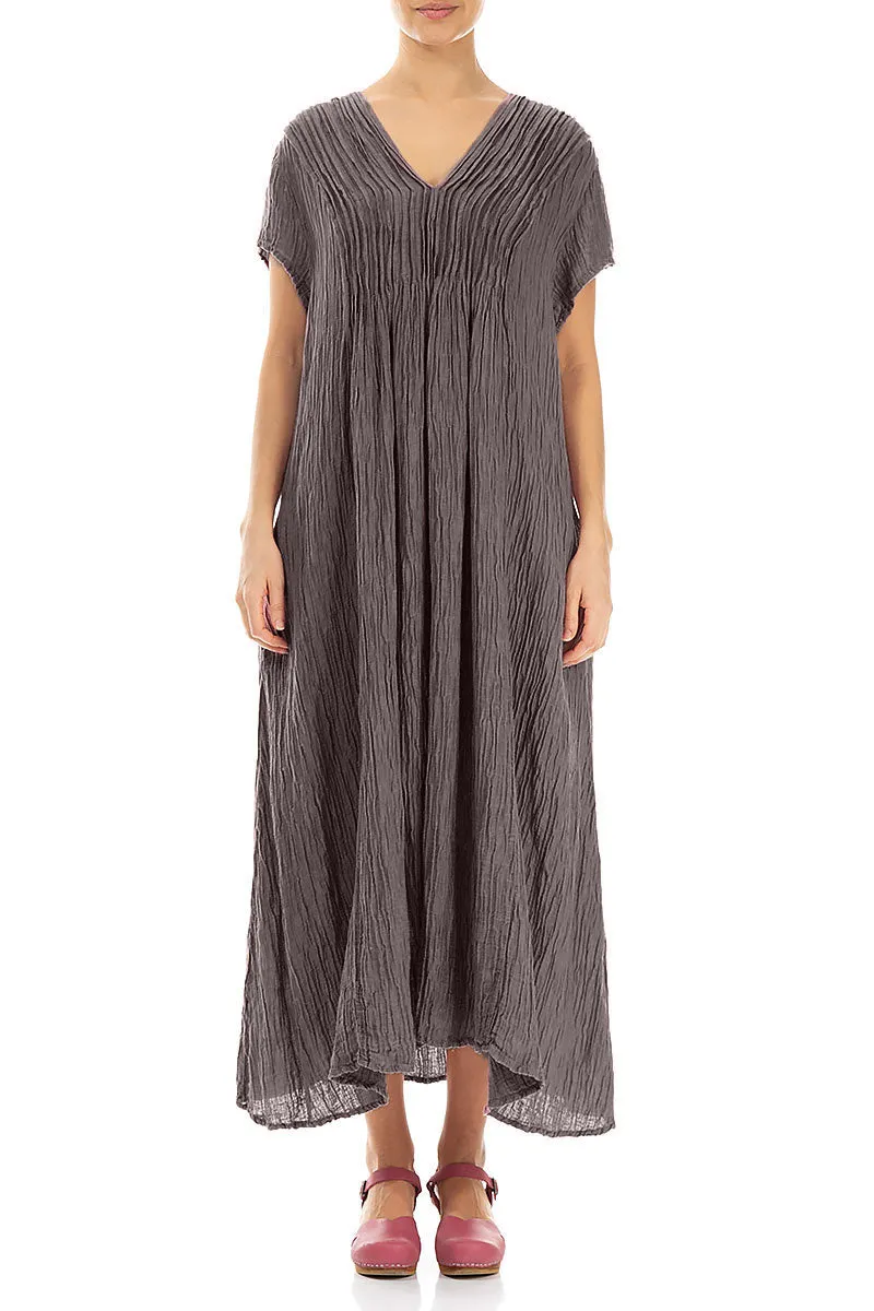 MultiDirectionalFlex Romantic Crinkled Truffle Silk Dress