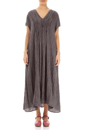 MultiDirectionalFlex Romantic Crinkled Truffle Silk Dress