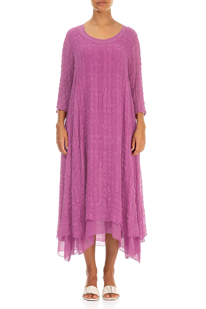 Art Glow Layered Wild Berry Textured Light Silk Dress