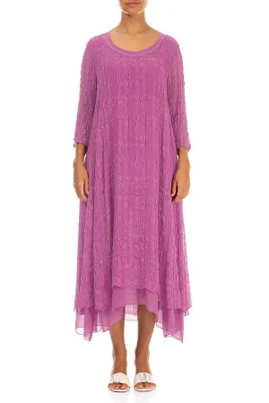 Art Glow Layered Wild Berry Textured Light Silk Dress