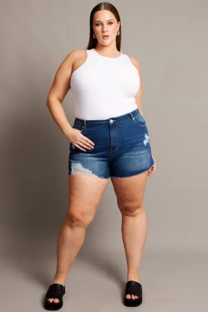 Denim Relaxed Shorts High Rise Quick Wear
