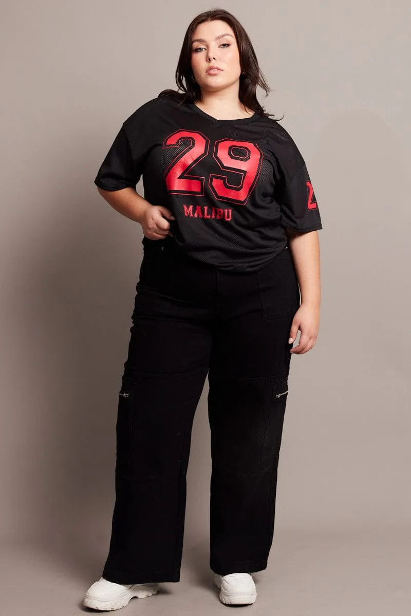 Black Cargo Jeans Mid Rise Stay Stylish