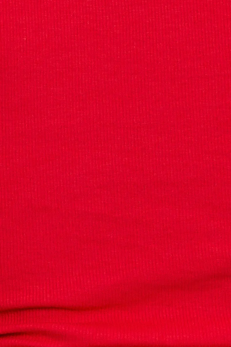 Red Tank Top Round Neck Sleeveless Jersey Drawstring Winter Accessories