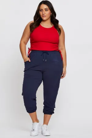 All weather Peace Flow Red Tank Top Round Neck Sleeveless Jersey Drawstring