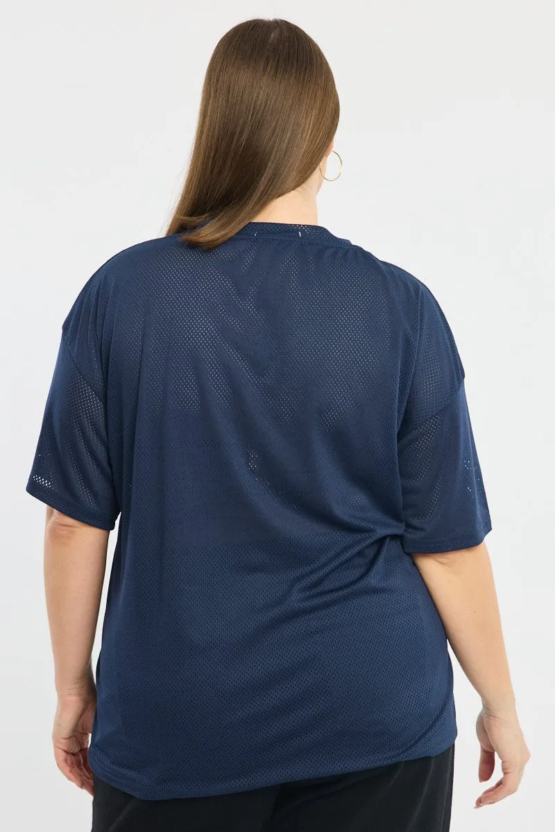 Comfy Essentials Easter Blue Sport Tee Short Sleeve V-neck
