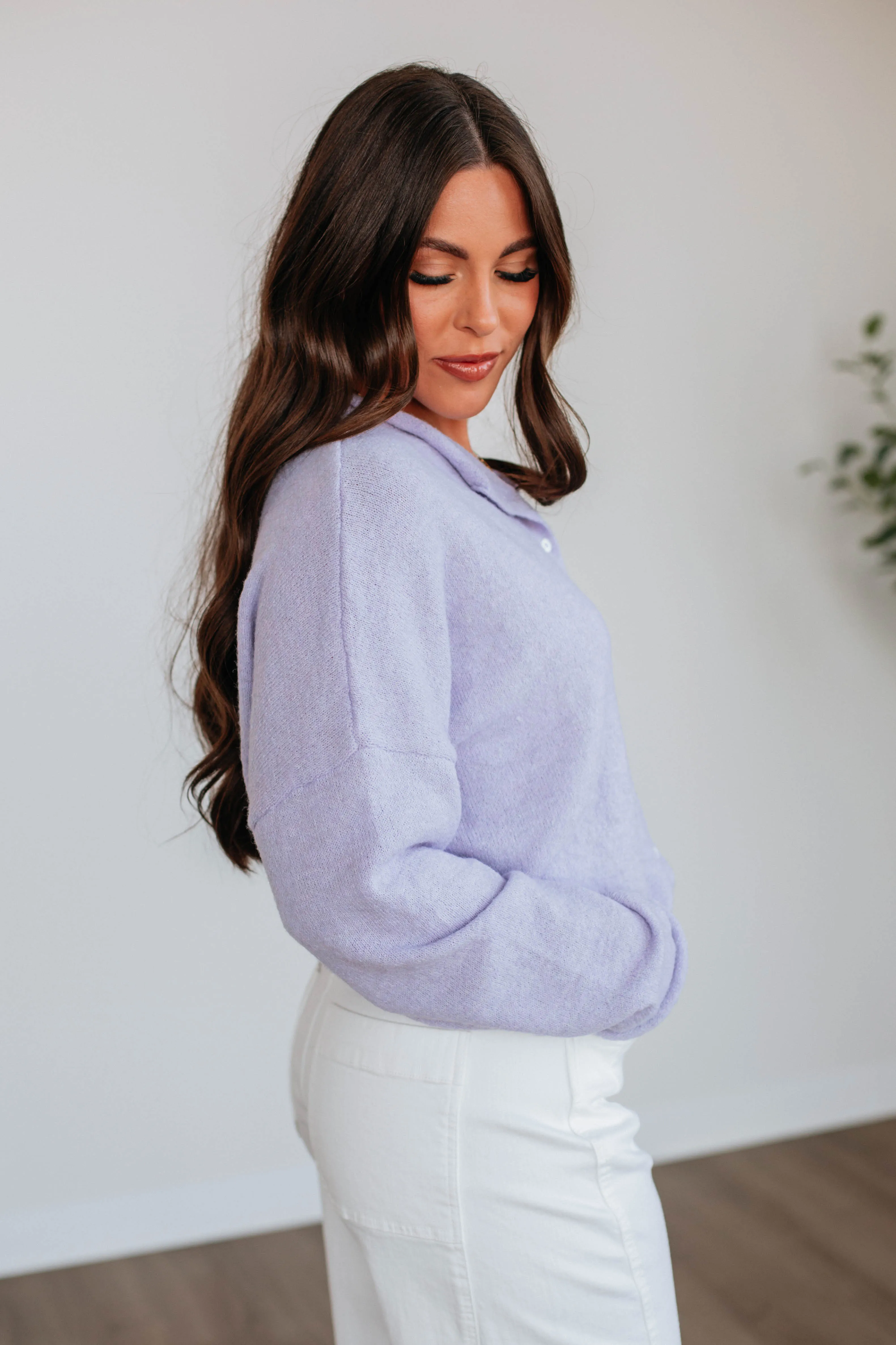 Functional Style Snuggly Feel Brooke Cardigan - Lavender