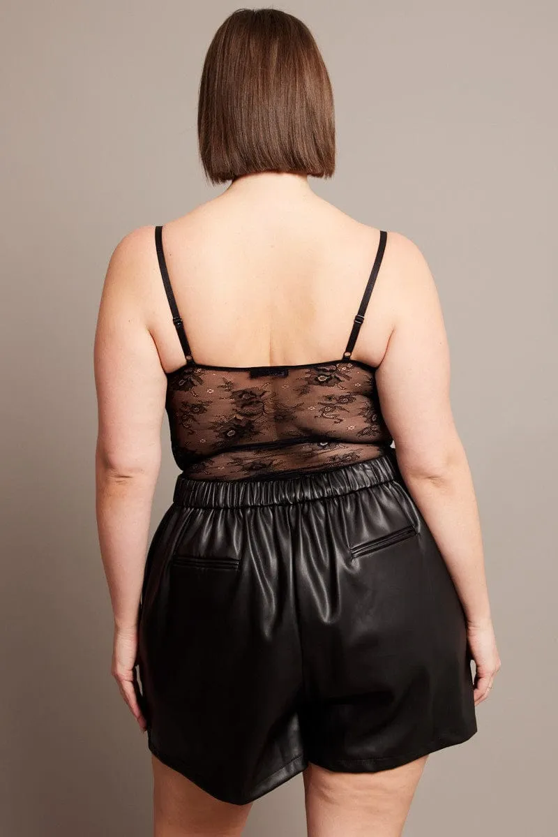 QuickDryTechnology Senior Ease Black Lace Bodysuit
