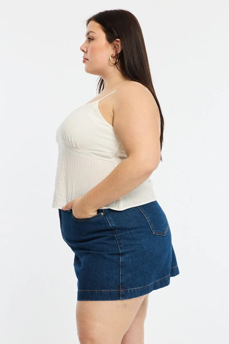 Key Feature Denim Mini Skirt A-line