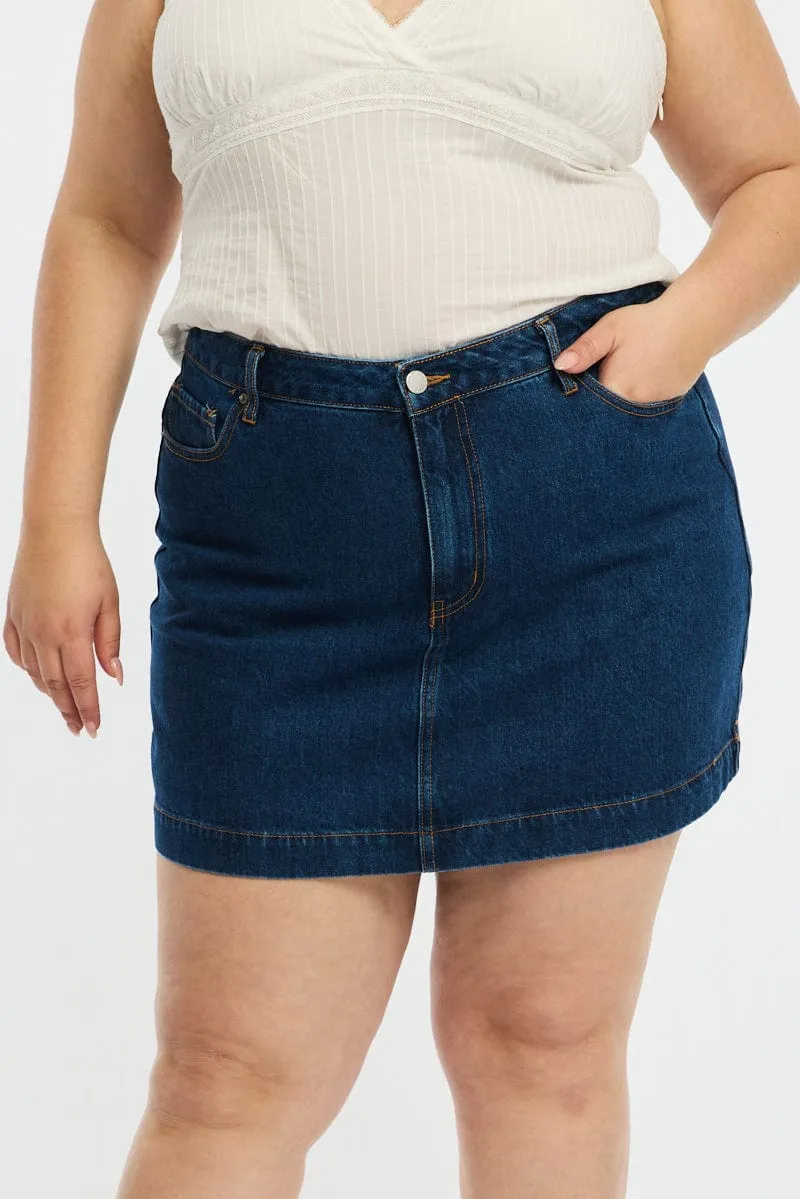 Denim Mini Skirt A-line Classic Mood